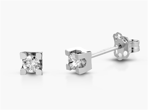 Boucles d'oreilles Lucciole Gioielli Femme Classic  in Or blanc Diamante 0.08 Ct ORGL008-SI+ - ORGL008-SI+